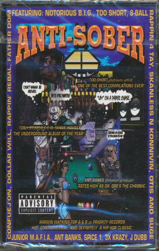 Too Short, J-Dubb, Gangsta P, Rappin' Rebel, Etc. - Anti-Sober [New Cassette]