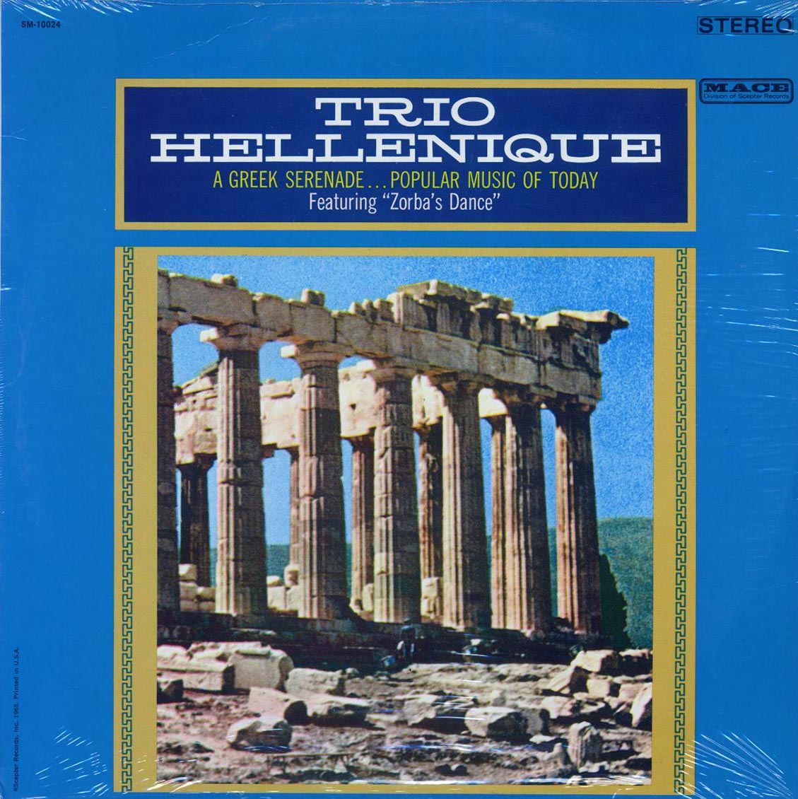 Trio Hellenique - A Greek Serenade, Popular Music Of Today Featuring Zorba's Dance (orig. press) [New Vinyl Record LP]