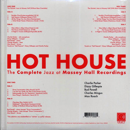 Charlie Parker, Dizzy Gillespie, Bud Powell, Charles Mingus, Max Roach - Hot House: The Complete Jazz At Massey Hall Recordings (Live 1953) (ltd. ed.) (3xLP) (box set) (180g) [New Vinyl LP]