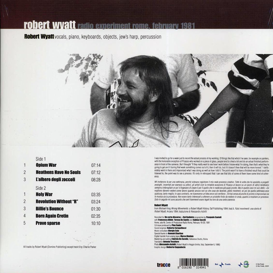 Robert Wyatt - Radio Experiment Rome, February 1981 [New Vinyl LP]