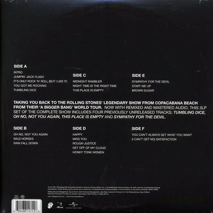 The Rolling Stones - A Bigger Bang: Live On Copacabana Beach (3xLP) (180g) (clear vinyl) [New Vinyl LP]