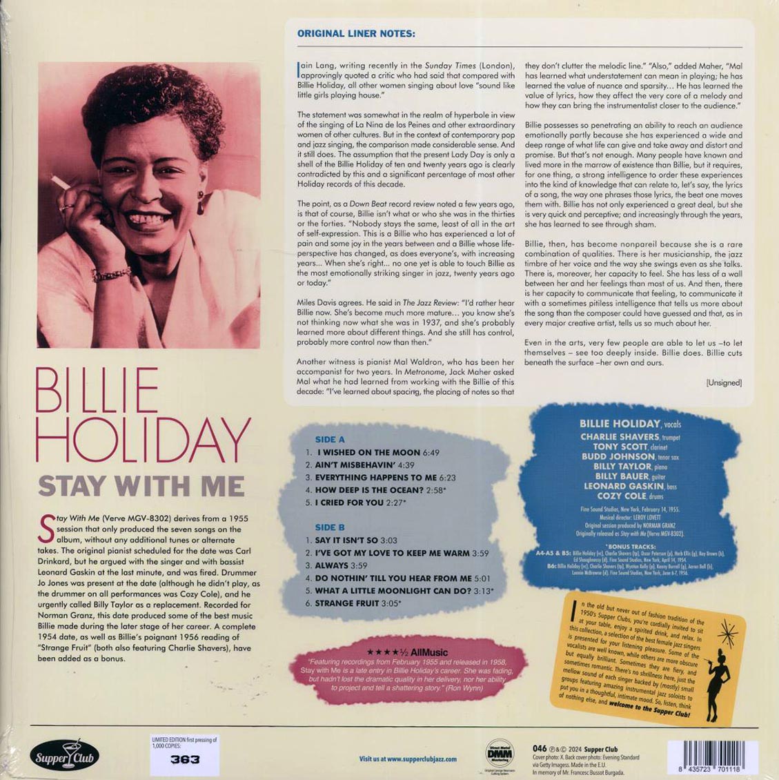 Billie Holiday - Stay With Me (ltd. ed.) (180g) [New Vinyl LP]