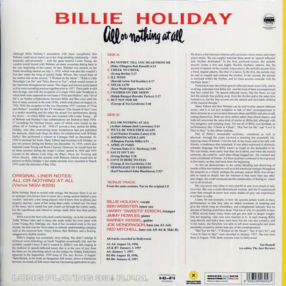 Billie Holiday - All Or Nothing At All (ltd. ed.) (180g) (yellow vinyl) (incl. book) [New Vinyl LP]