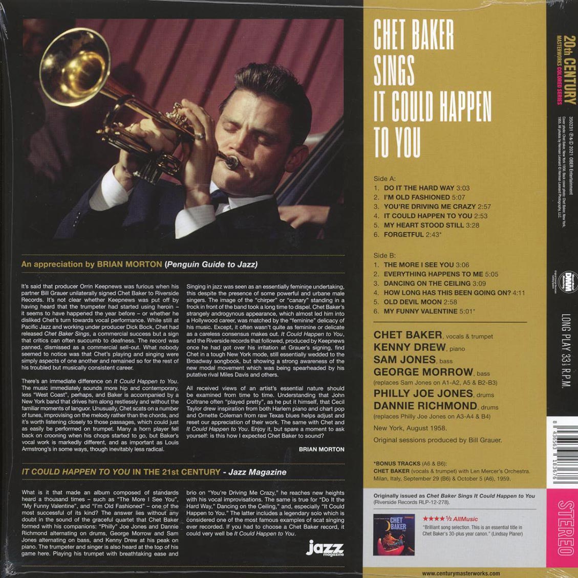 Chet Baker - Sings It Could Happen To You (+2 bonus tracks) (ltd. ed.) (180g) (yellow vinyl) [New Vinyl LP]