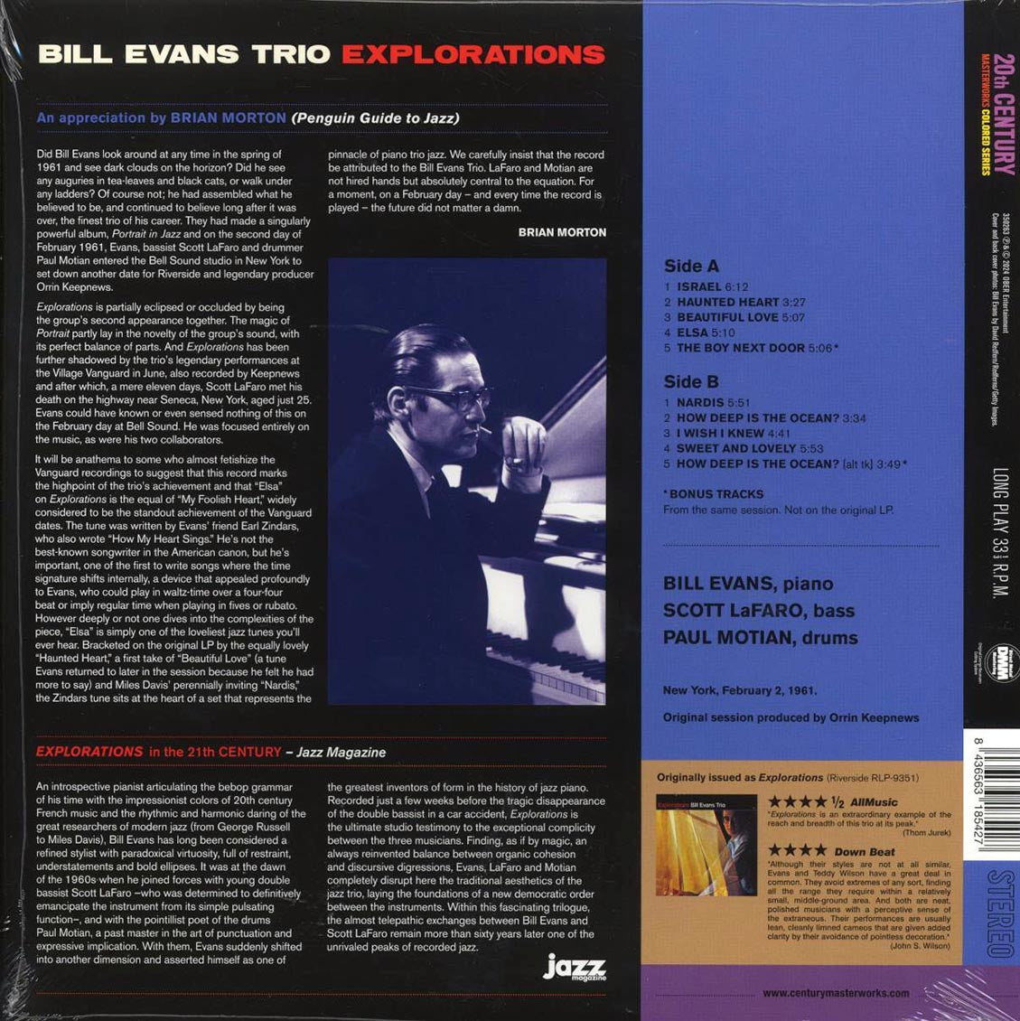 Bill Evans Trio - Explorations (+2 bonus tracks) (ltd. ed.) (180g) (red vinyl) [New Vinyl LP]