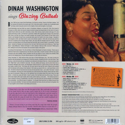 Dinah Washington - Sings Blazing Ballads (ltd. ed.) (180g) [New Vinyl LP]
