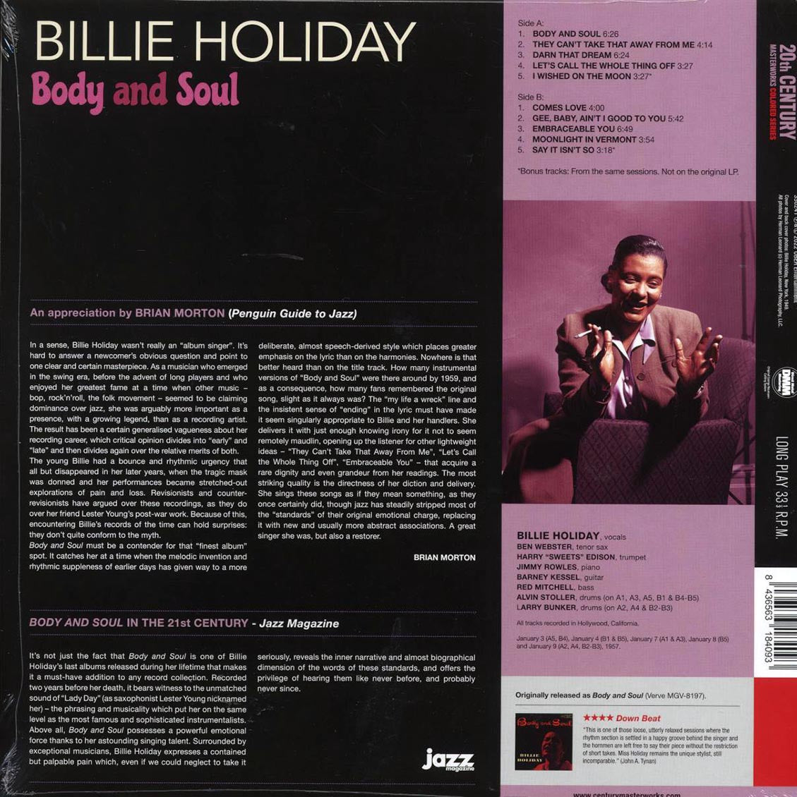 Billie Holiday - Body And Soul (+2 bonus tracks) (ltd. ed.) (180g) (purple vinyl) [New Vinyl LP]