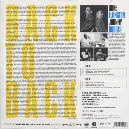 Duke Ellington, Johnny Hodges - Back To Back (+bonus track) (ltd. ed.) (180g) [New Vinyl LP]
