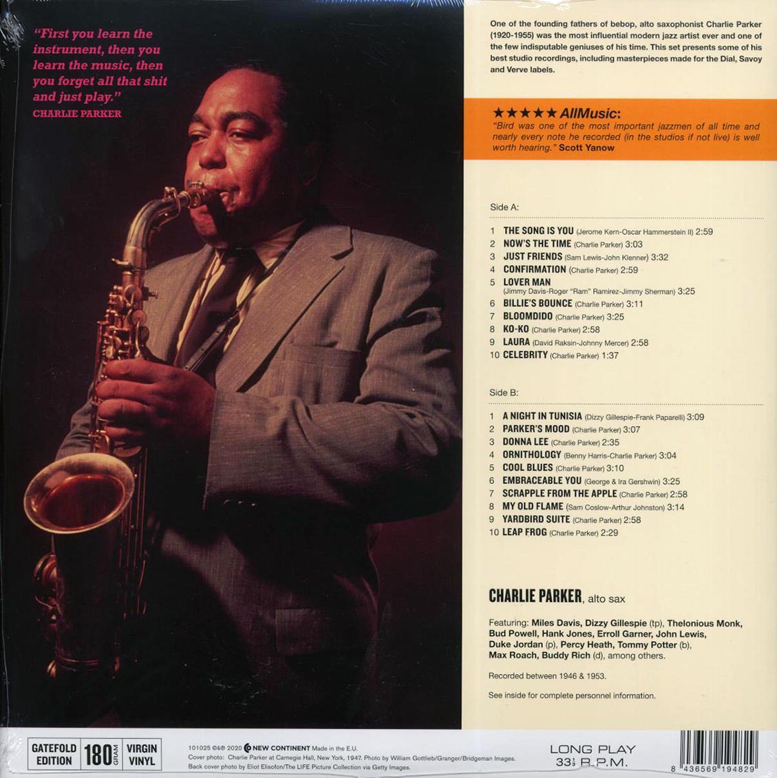 Charlie Parker - The Hits (ltd. ed.) (180g) [New Vinyl Record LP]