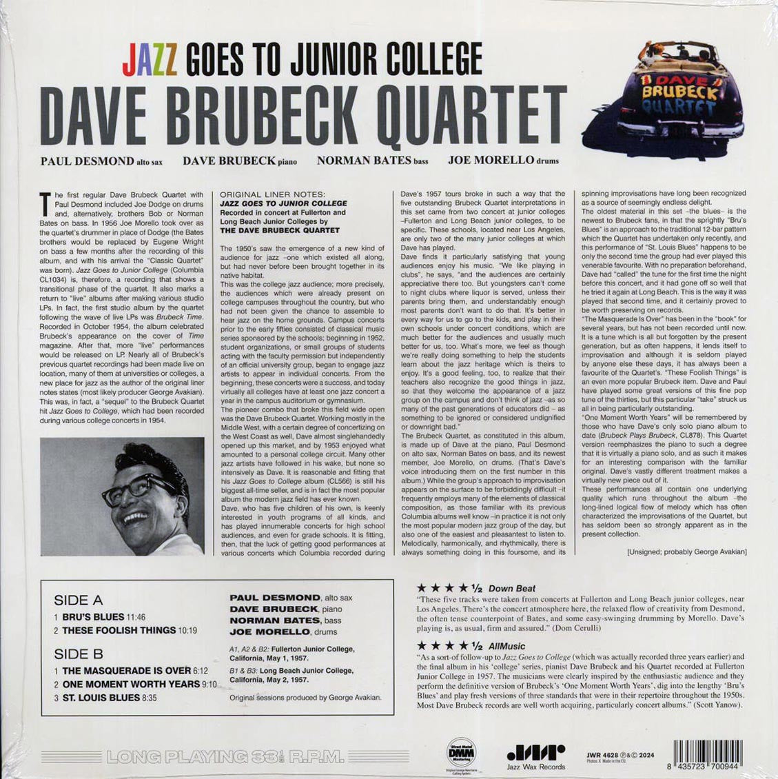 Dave Brubeck Quartet - Jazz Goes To Junior College (ltd. ed.) (180g) [New Vinyl LP]