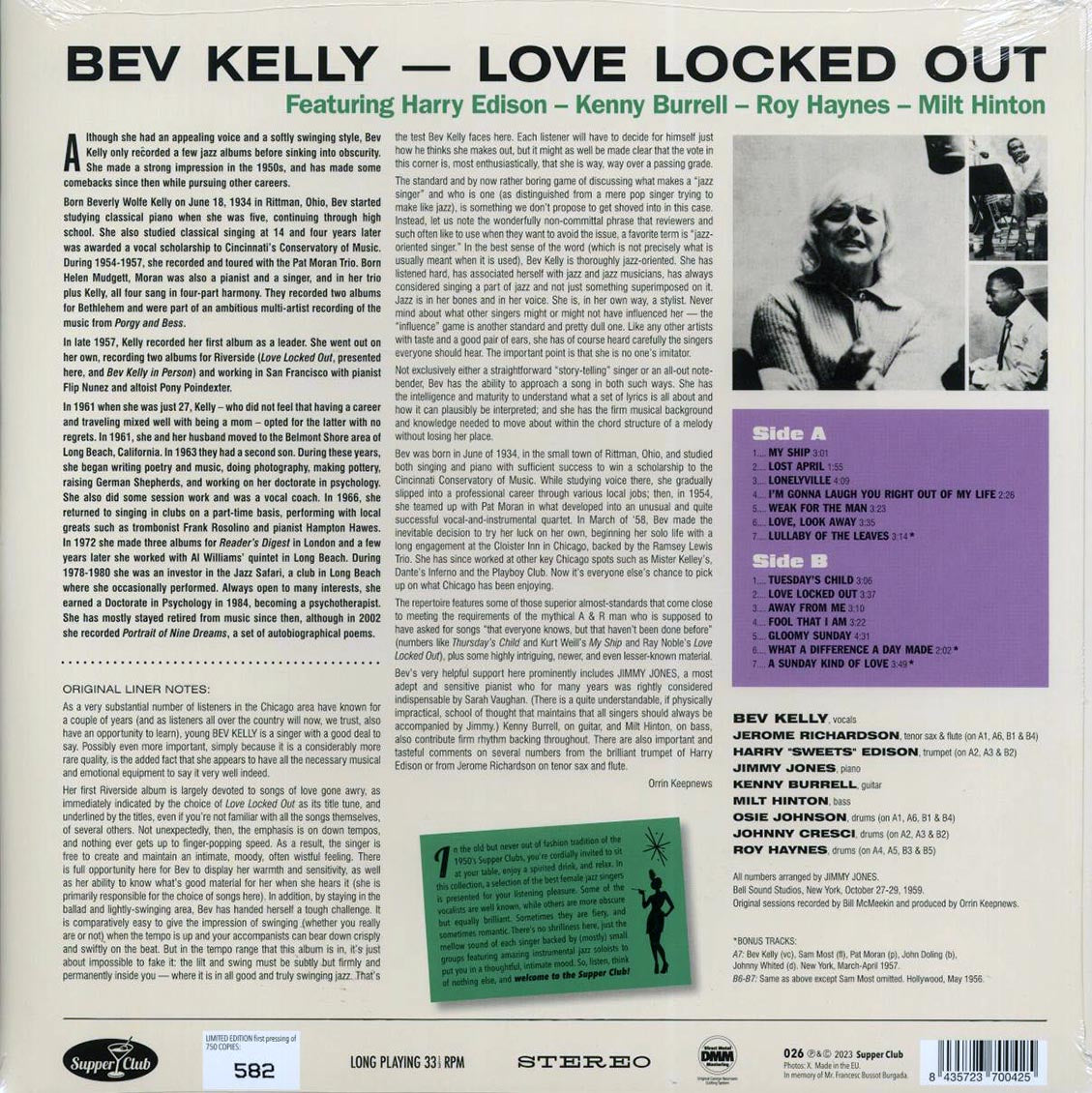 Bev Kelly - Love Locked Out (+3 bonus tracks) (ltd. ed.) (180g) [New Vinyl LP]