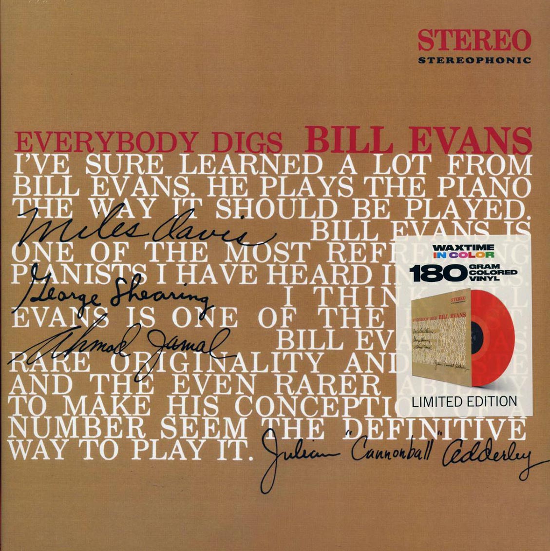 Bill Evans - Everybody Digs Bill Evans (ltd. ed.) (180g) (red vinyl) [New Vinyl Record LP]