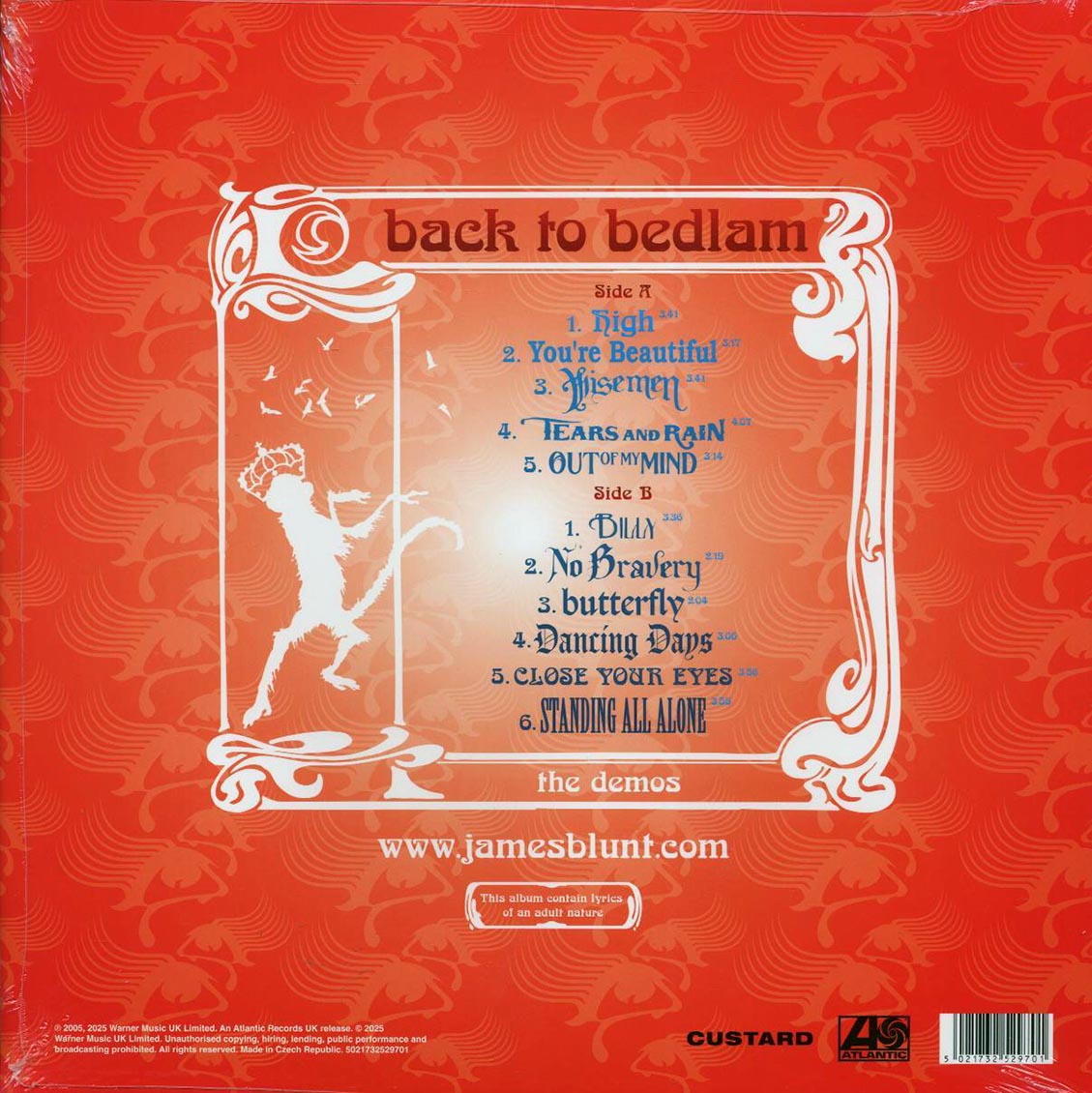 James Blunt - Back To Bedlam: The Demos (RSD 2025) (ltd. ed.) (red vinyl) [New Vinyl LP]