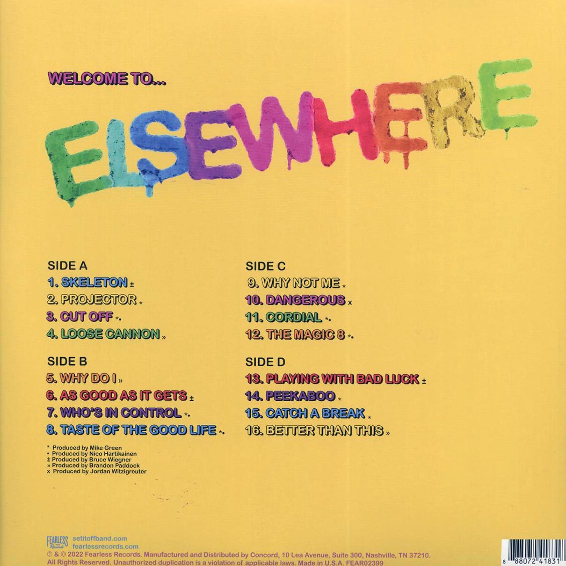 Set It Off - Elsewhere (ltd. ed.) (2xLP) (yellow vinyl) [New Vinyl LP]