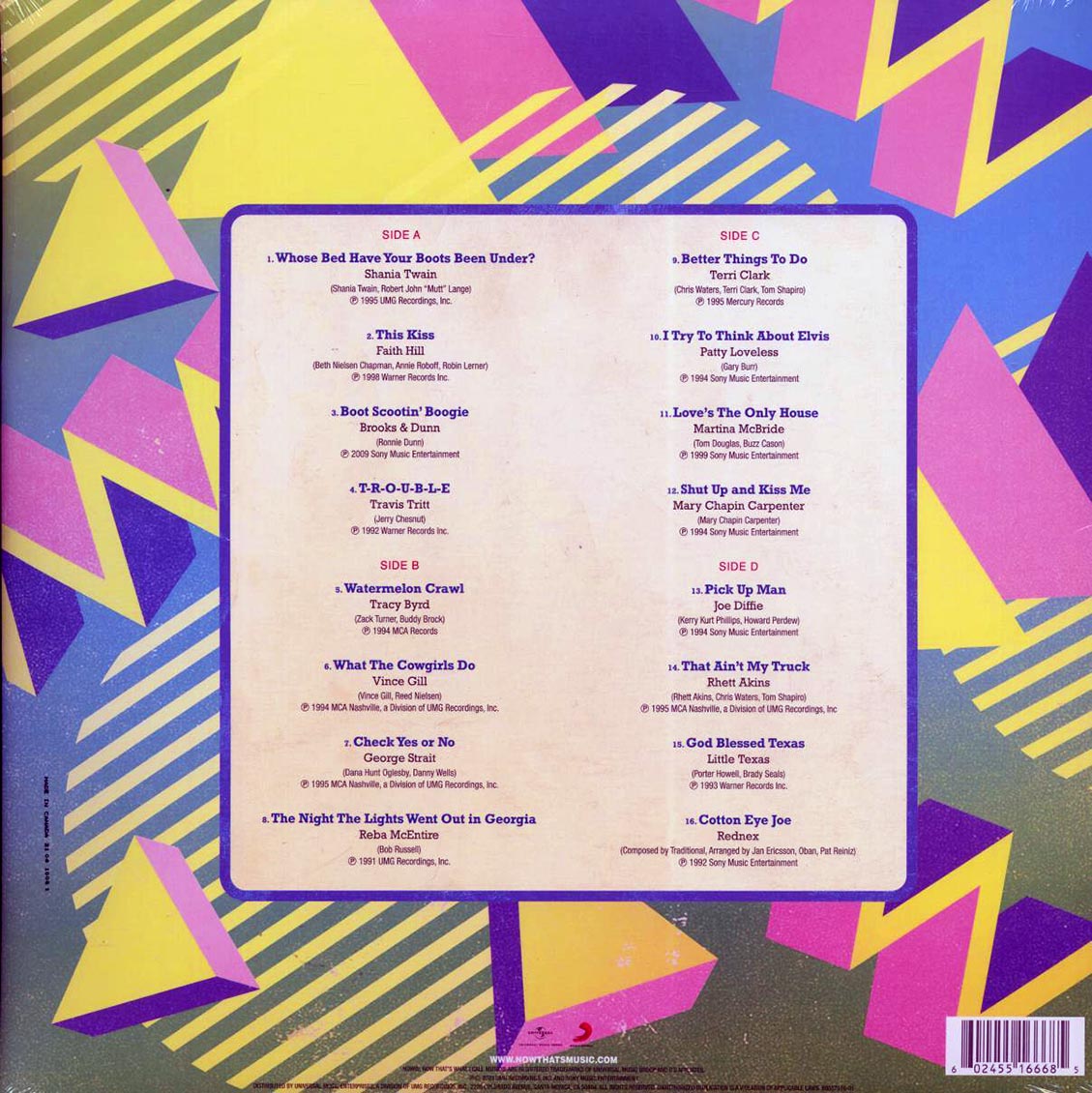 George Strait, Shania Twain, Faith Hill, Travis Tritt, Vince Gill, Etc. - Now That's What I Call Country Classics 90s Dance Party (2xLP) (yellow/green vinyl) [New Vinyl LP]
