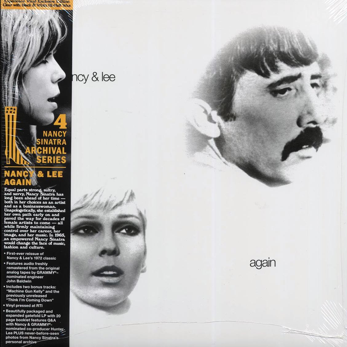 Nancy Sinatra, Lee Hazlewood - Nancy & Lee Again (+2 bonus tracks) (ltd. 500 copies made) (clear/white/black hi-melt vinyl) (RTI press) [New Vinyl Record LP]
