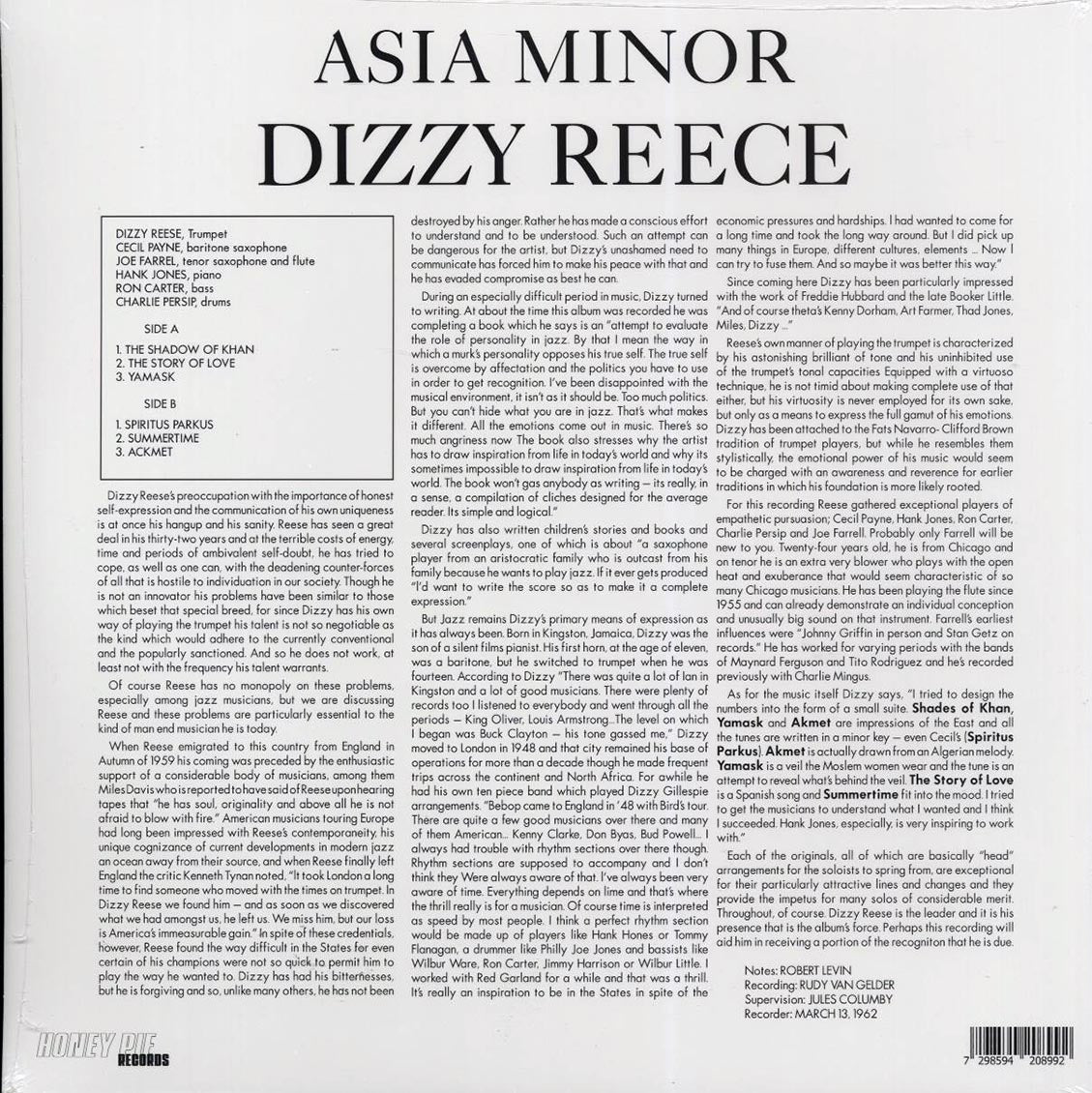 Dizzy Reece - Asia Minor [New Vinyl LP]