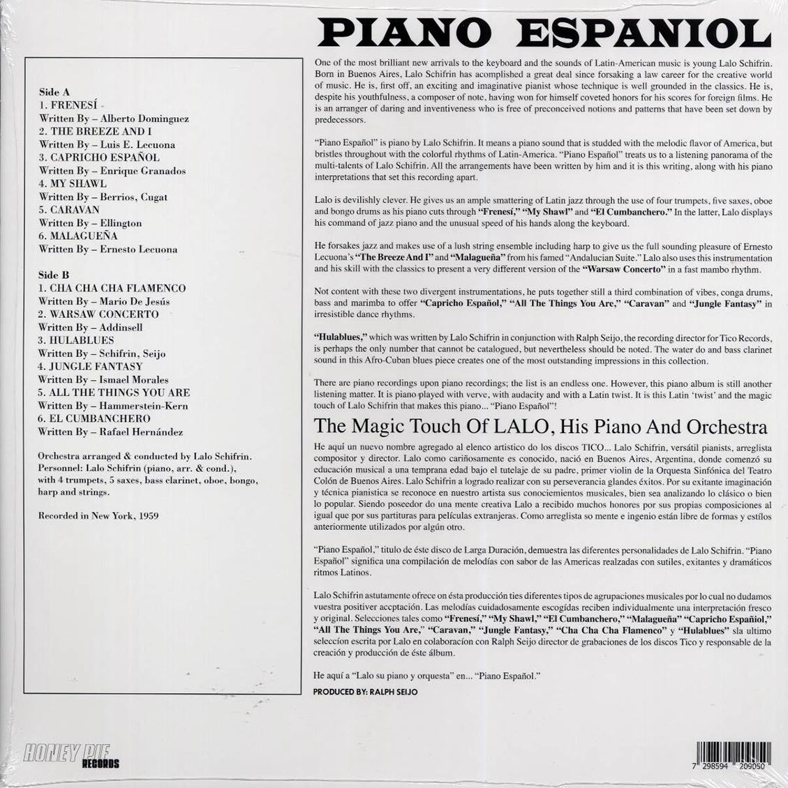 Lalo Schifrin - Piano Espanol [New Vinyl LP]