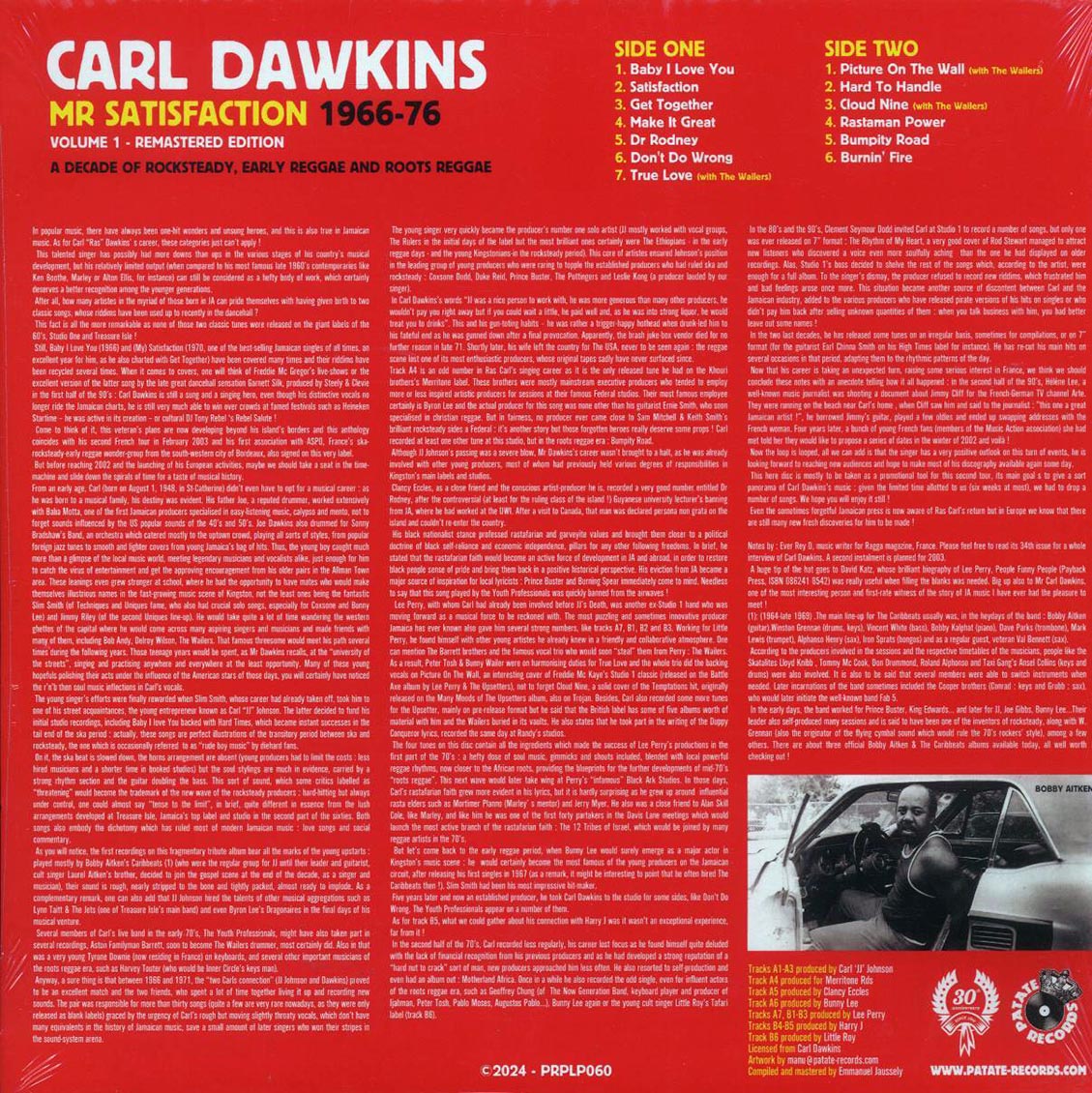 Carl Dawkins - Mr. Satisfaction Volume 1: 1966-1976 [New Vinyl LP]