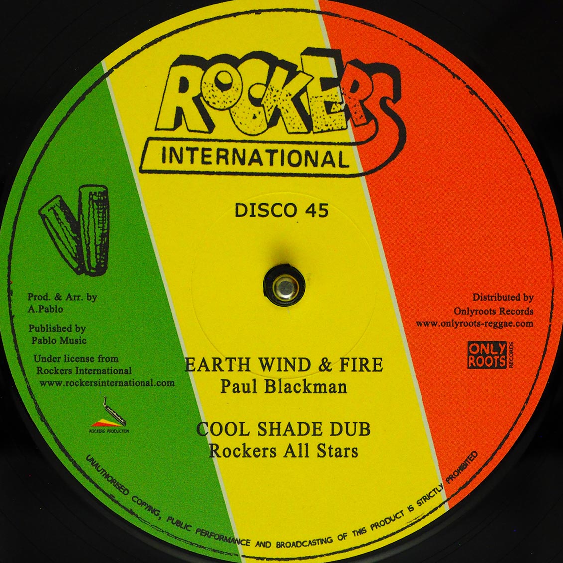 Paul Blackman - Earth, Wind & Fire; Rockers All Stars - Cool Shade Dub  /  Augustus Pablo - Ras Menelik Congo (Harp); Rockers All Stars - Roots Dub (rhythm: "Hugh Mundell - Run Revolution A Come") [New Vinyl Record 12" Single]