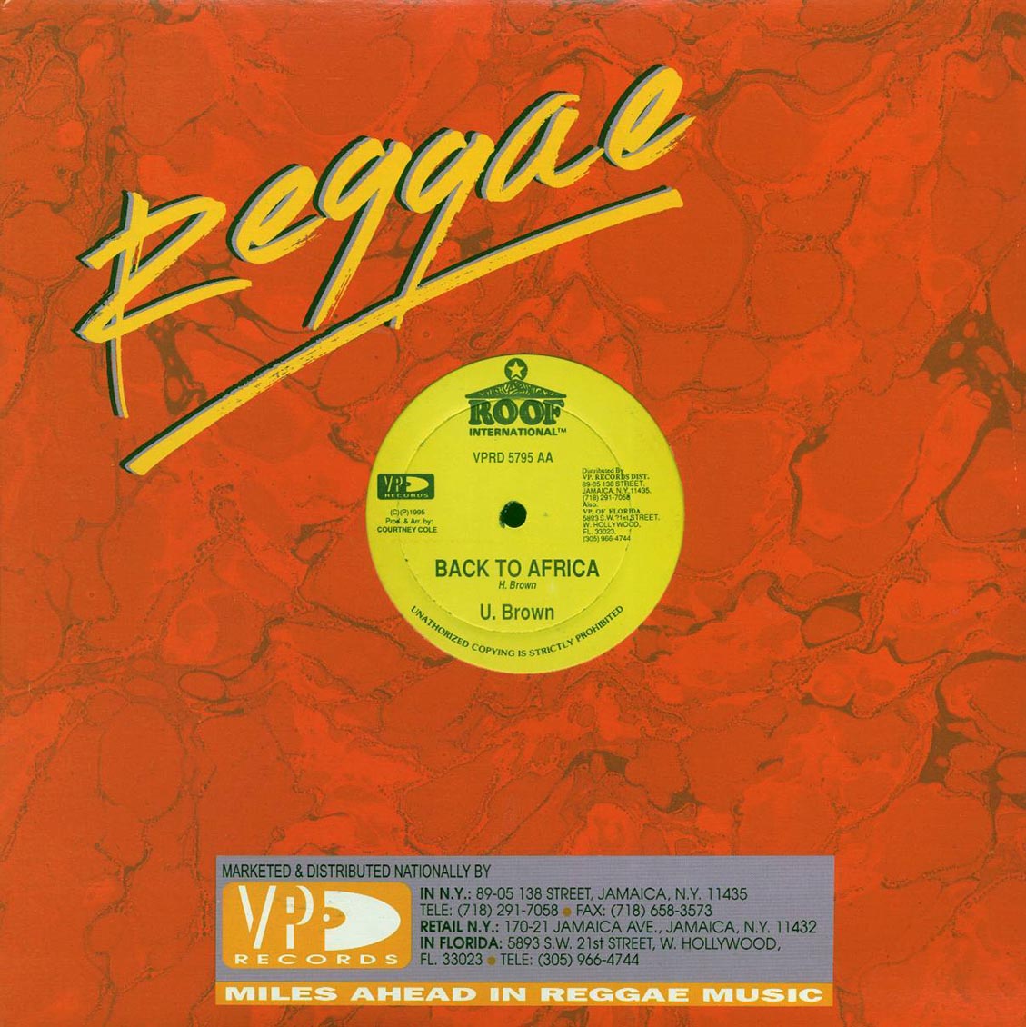 U Brown - Back To Africa  /  Stan Rick - Live Up [New Vinyl Record 12" Single]