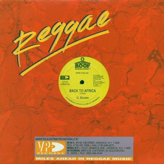 U Brown - Back To Africa  /  Stan Rick - Live Up [New Vinyl Record 12" Single]