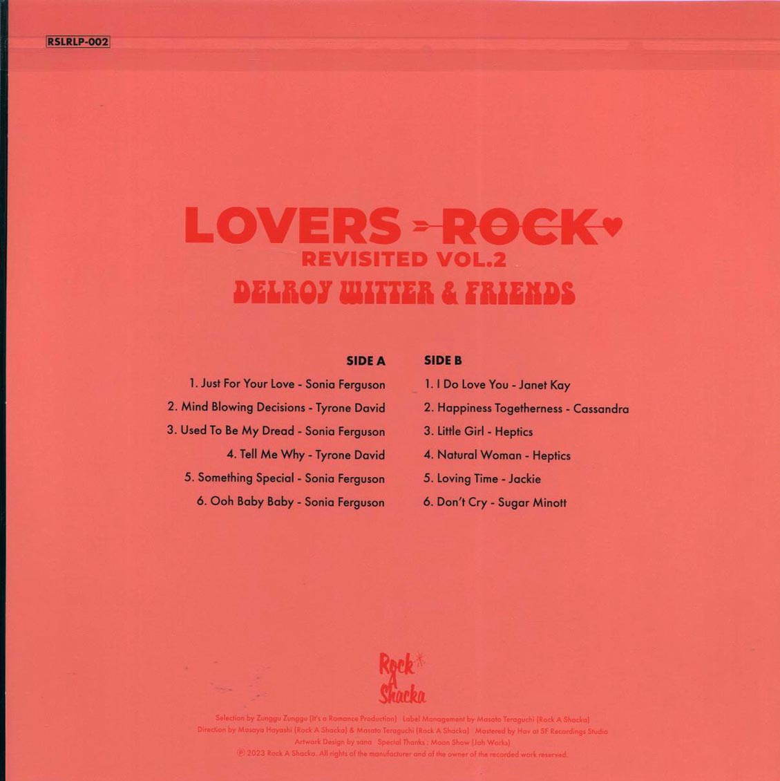 Sugar Minott, Janet Kay, Heptics, Sonia Ferrguson, Tyrone David, Etc. - Delroy Witter & Friends Lovers Rock Revisited Volume 2: Sound Of Success (Japan press) [New Vinyl LP]