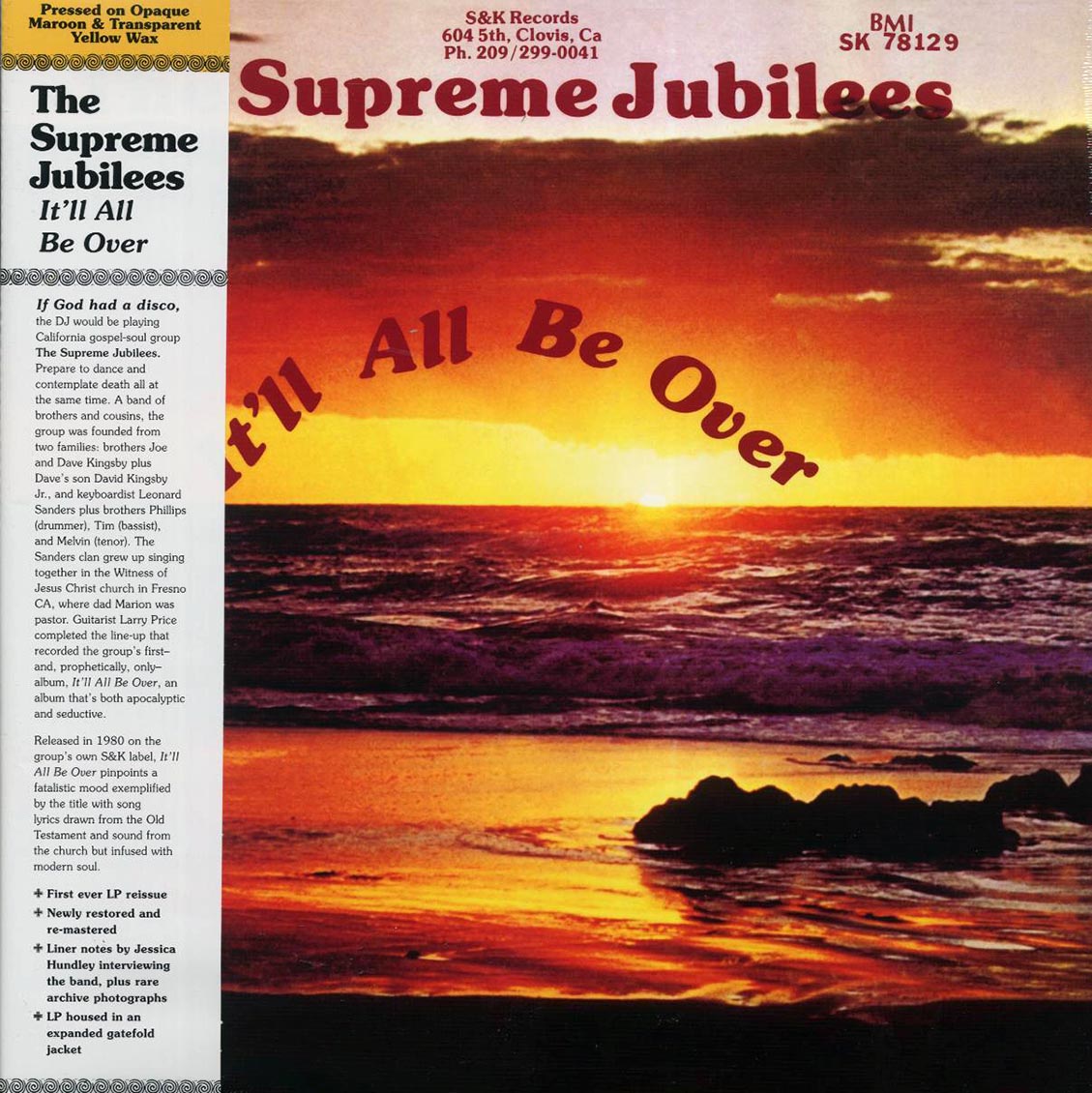 The Supreme Jubilees - It'll All Be Over (maroon/yellow vinyl) [New Vinyl Record LP]