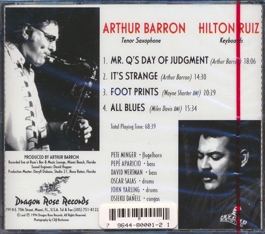 Arthur Barron, Hilton Ruiz - Arthur Barron Hilton Ruiz (Live At Rose's Bar & Music Lounge, Miami Beach) [New CD]