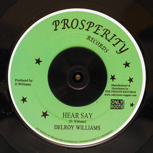 Delroy Williams - Hear Say  /  The Revolutionaries - Hear Say Dub [New Vinyl Record 7" Single]