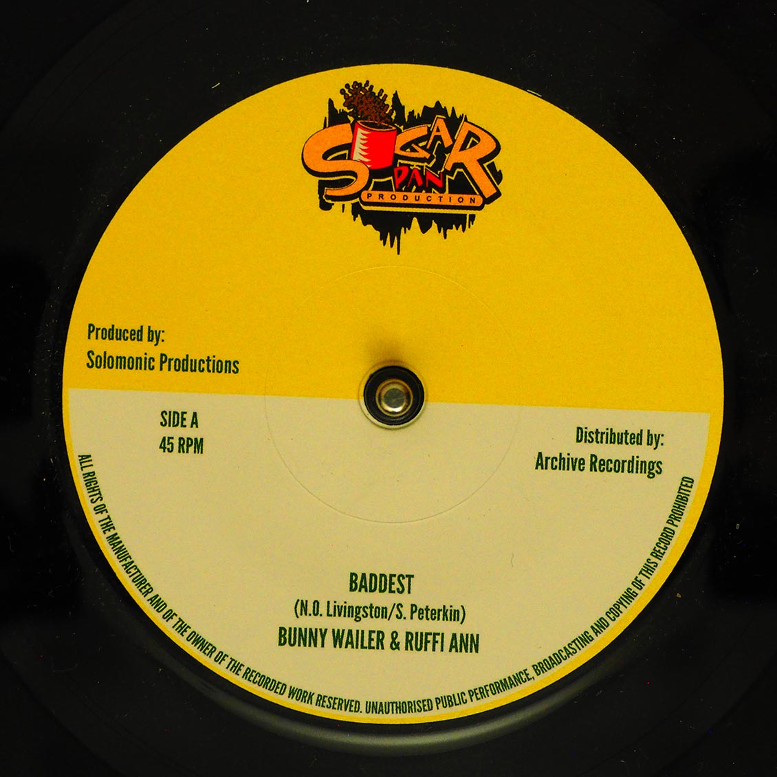 Bunny Wailer, Ruffian - Baddest  /  Ruffi Ann - Jah Never Fail Me Yet [New Vinyl Record 7" Single]