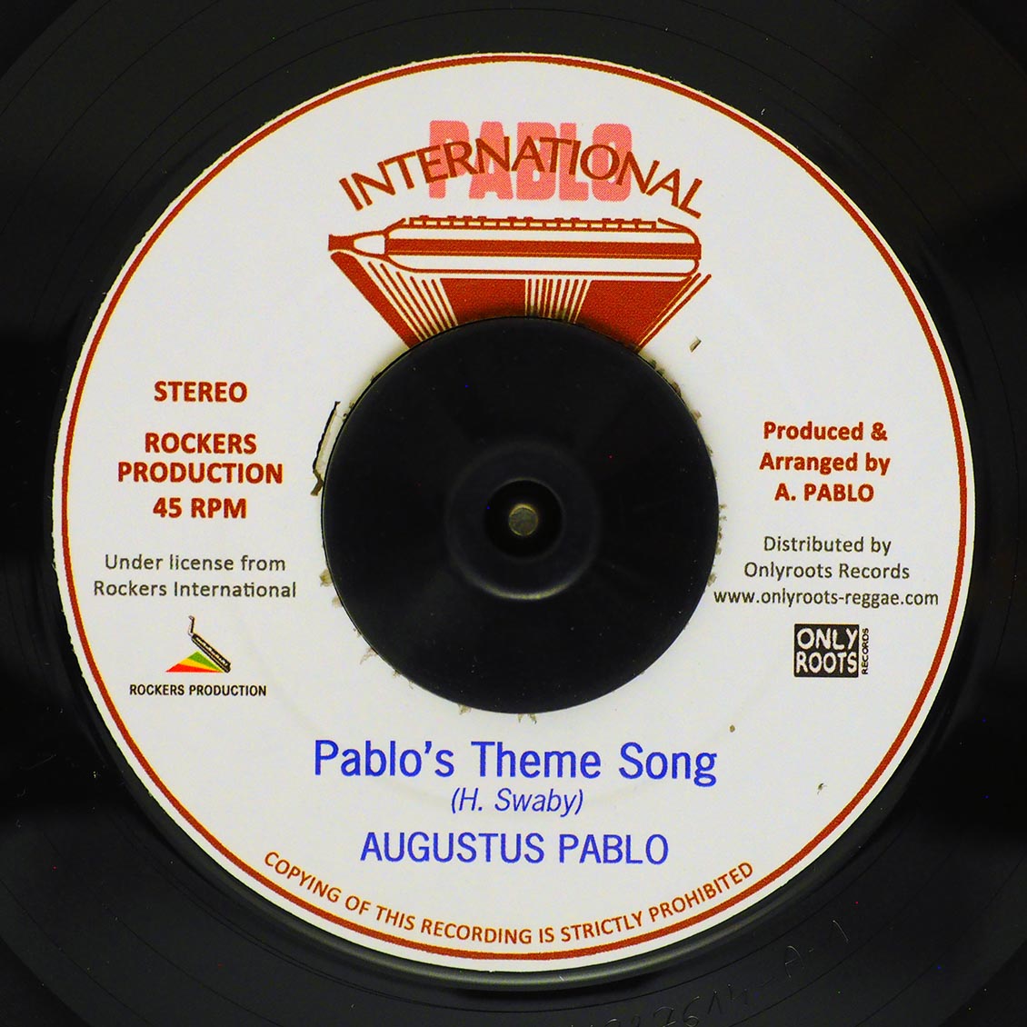 Augustus Pablo - Pablo's Theme Song  /  Augustus Pablo - Tubby Dub Song [New Vinyl Record 7" Single]
