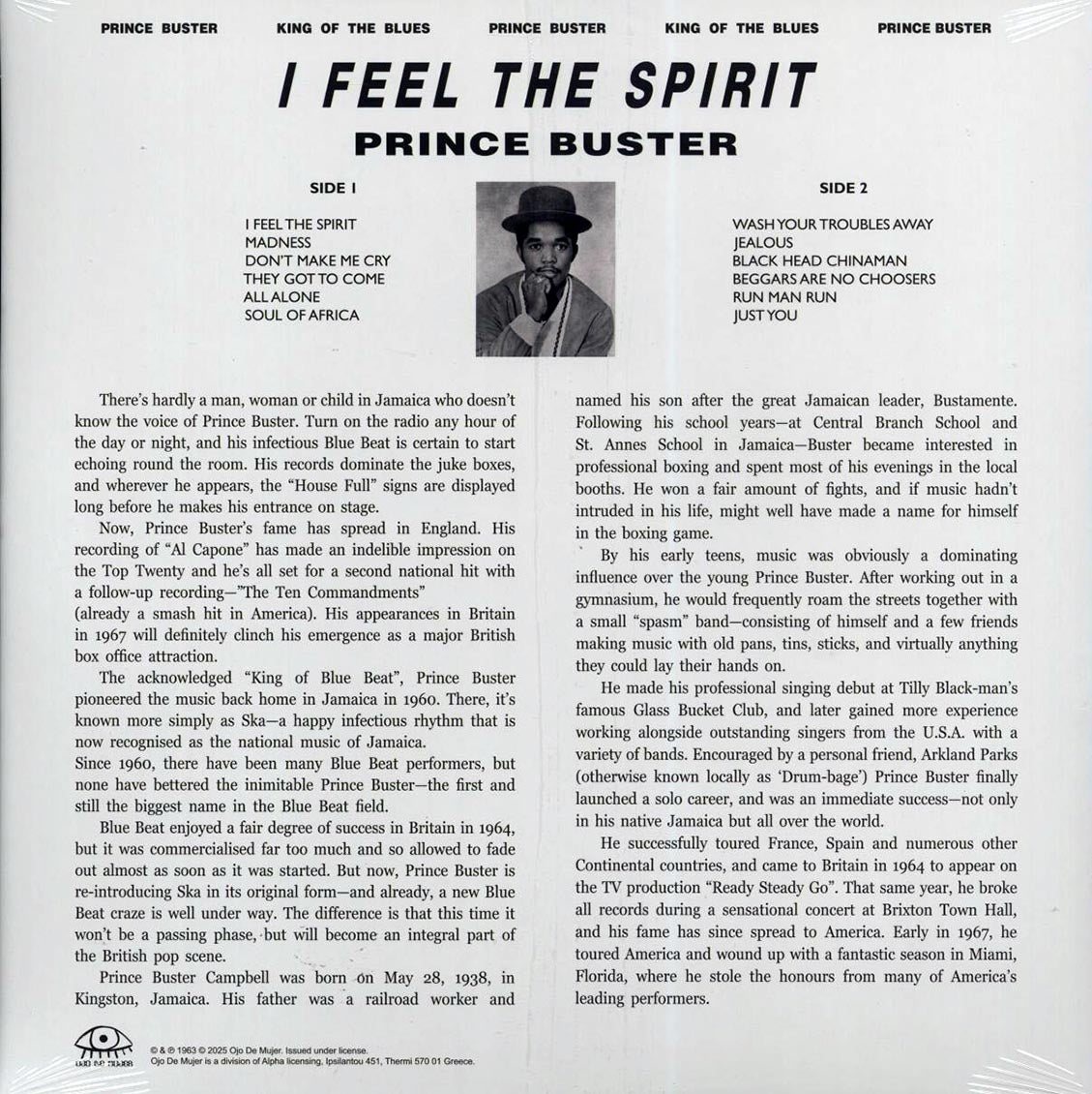 Prince Buster - I Feel The Spirit (ltd. ed.) (blue vinyl) [New Vinyl LP]