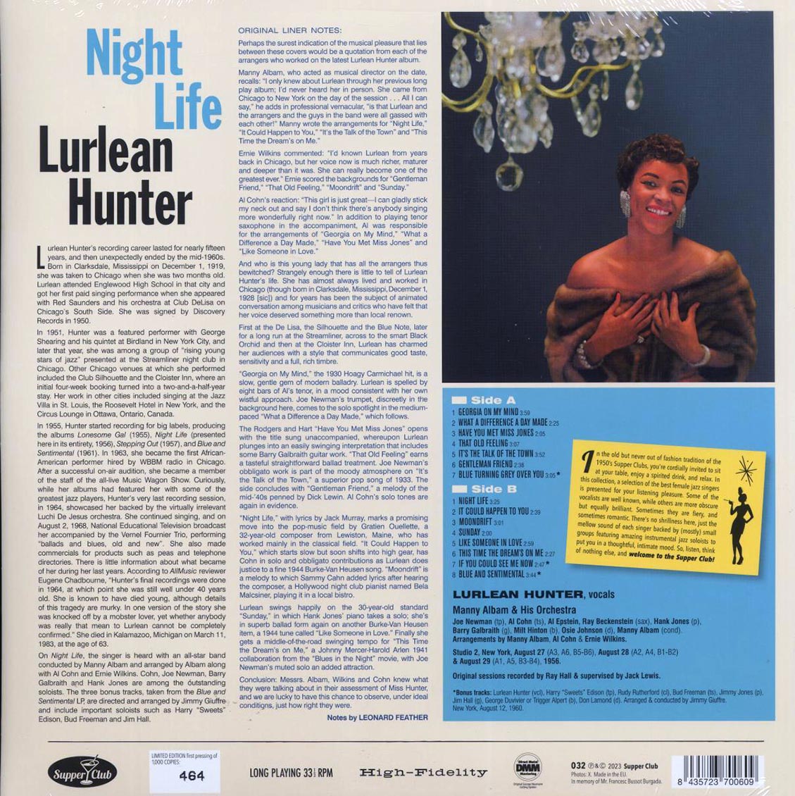Lurlean Hunter - Night Life (+3 bonus tracks) (ltd. ed.) (180g) [New Vinyl LP]