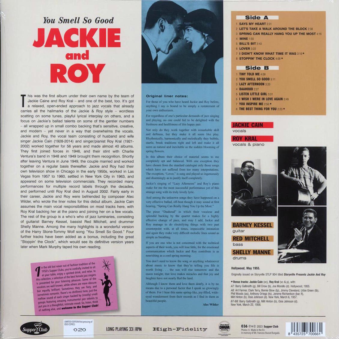 Jackie And Roy - You Smell So Good (+4 bonus tracks) (180g) [New Vinyl LP]