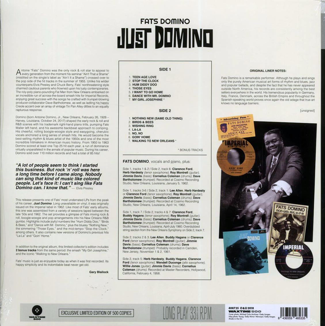 Fats Domino - Just Domino (+2 bonus tracks) (180g) [New Vinyl LP]