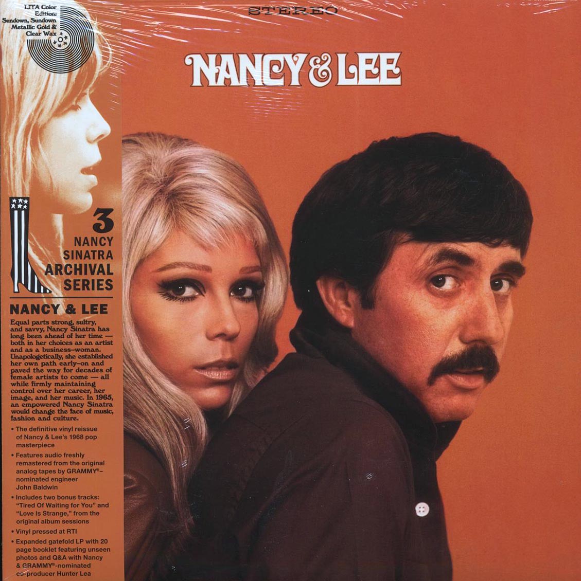 Nancy Sinatra, Lee Hazlewood - Nancy & Lee (+2 bonus tracks) (gold/clear vinyl) (RTI press) [New Vinyl Record LP]