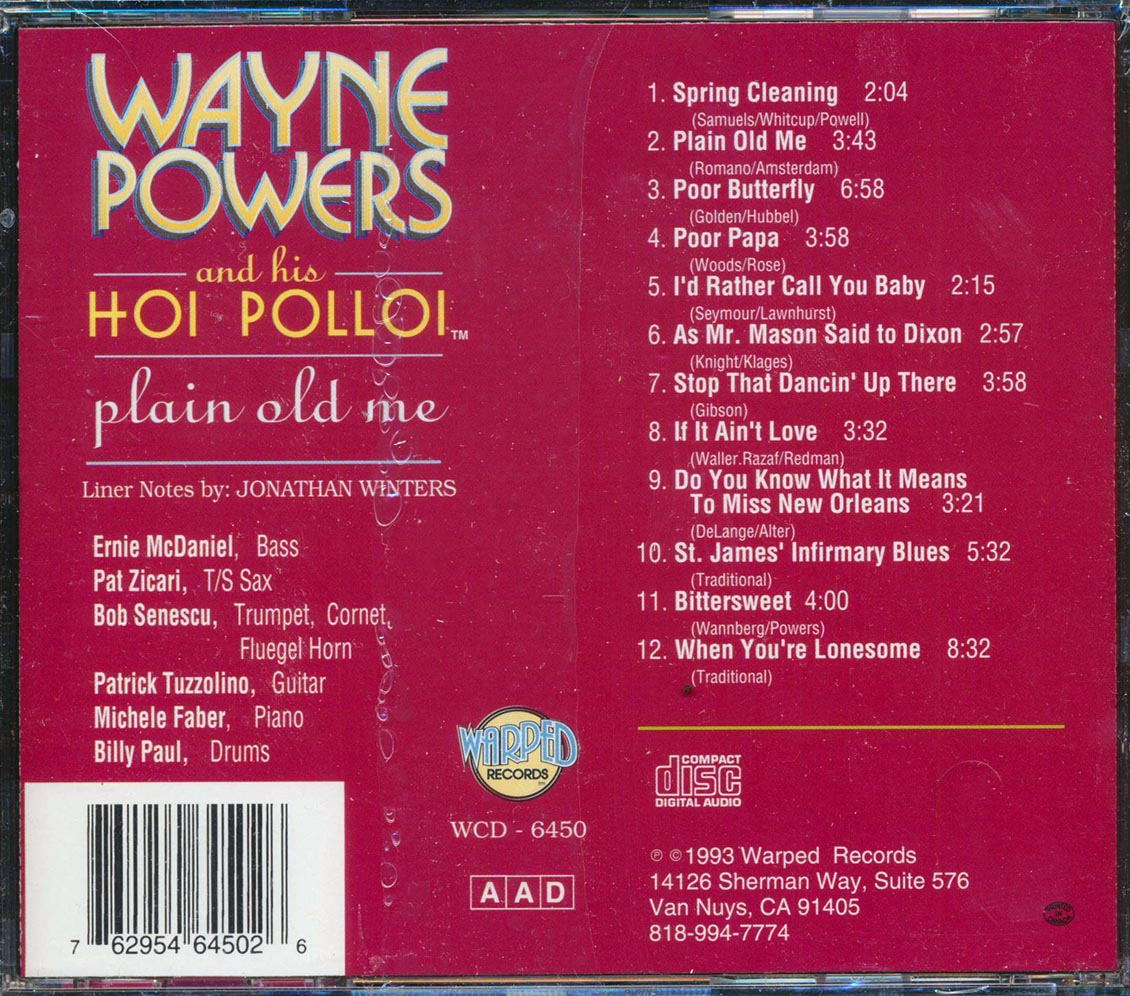 Wayne Powers And His Hoi Polloi - Plain Old Me [New CD]