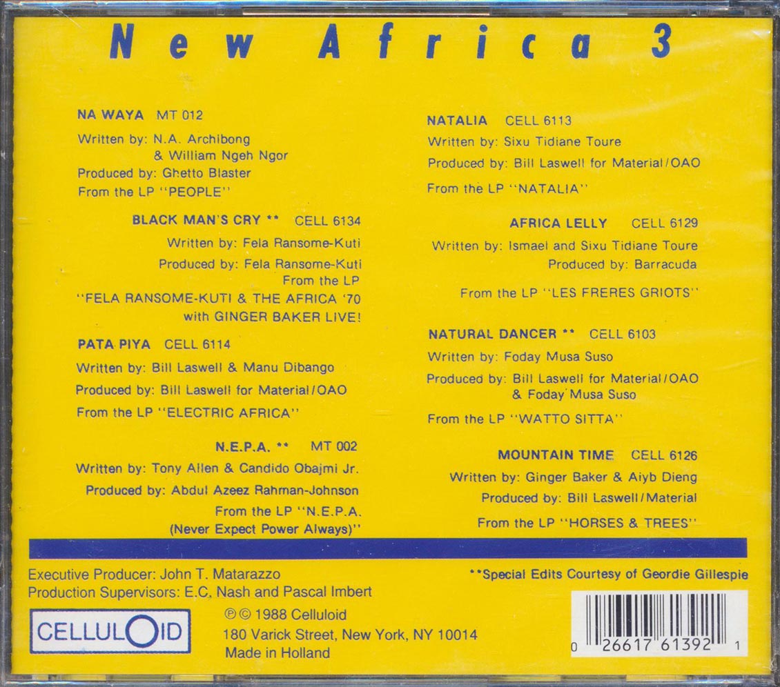 Fela Kuti, Manu Dibango, Tony Allen, Toure Kunde, Ginger Baker - New Africa 3 [New CD]