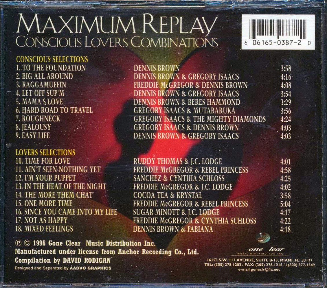 Cocoa Tea, Gregory Isaacs, Dennis Brown, Freddie McGregor, Etc. - Maximum Replay Conscious Lovers Combinations [New CD]
