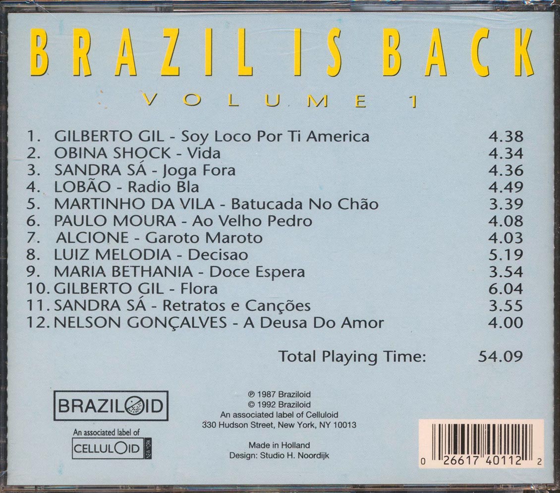 Gilberto Gil, Paulo Moura, Nelson Gonclaves, Etc. - Brazil Is Back Volume 1 [New CD]