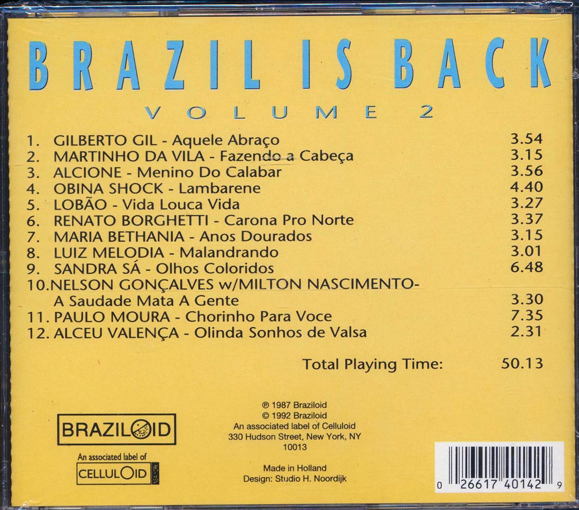 Gilberto Gil, Nelson Gonclaves, Paulo Moure, Sandra De Sa, Etc - Brazil Is Back Volume 2 [New CD]