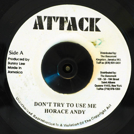 Horace Andy - Don't Try To Use Me  /  The Aggrovators - Version [New Vinyl Record 7" Single]