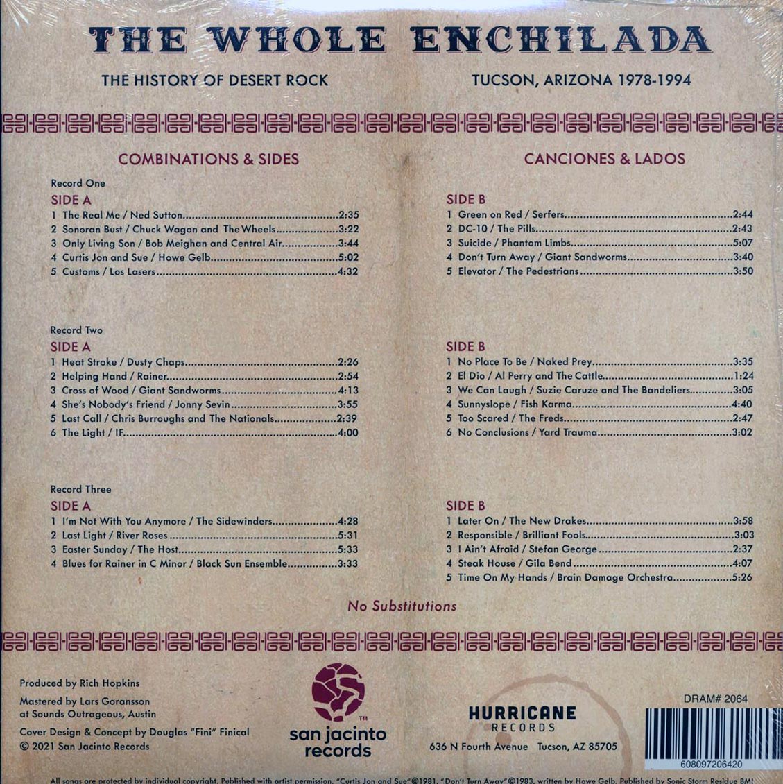 Various - The Whole Enchilada: The History Of Desert Rock Tucson, AZ 1978-1994 (3xLP) (incl. a bonus 45rpm vinyl) [New Vinyl Record LP]