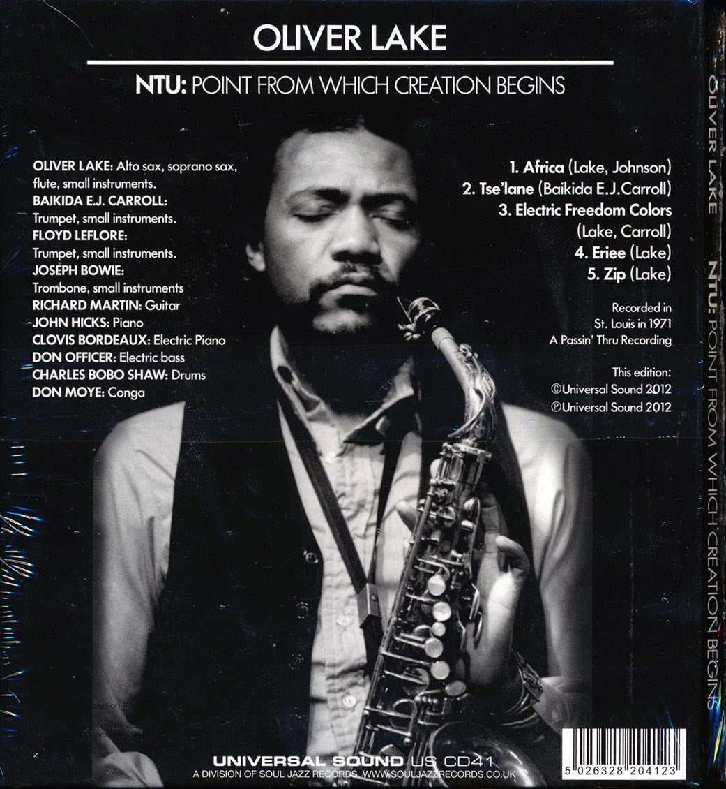 Oliver Lake - NTU: Point From Which Creation Begins [New CD]