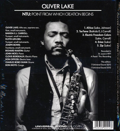 Oliver Lake - NTU: Point From Which Creation Begins [New CD]