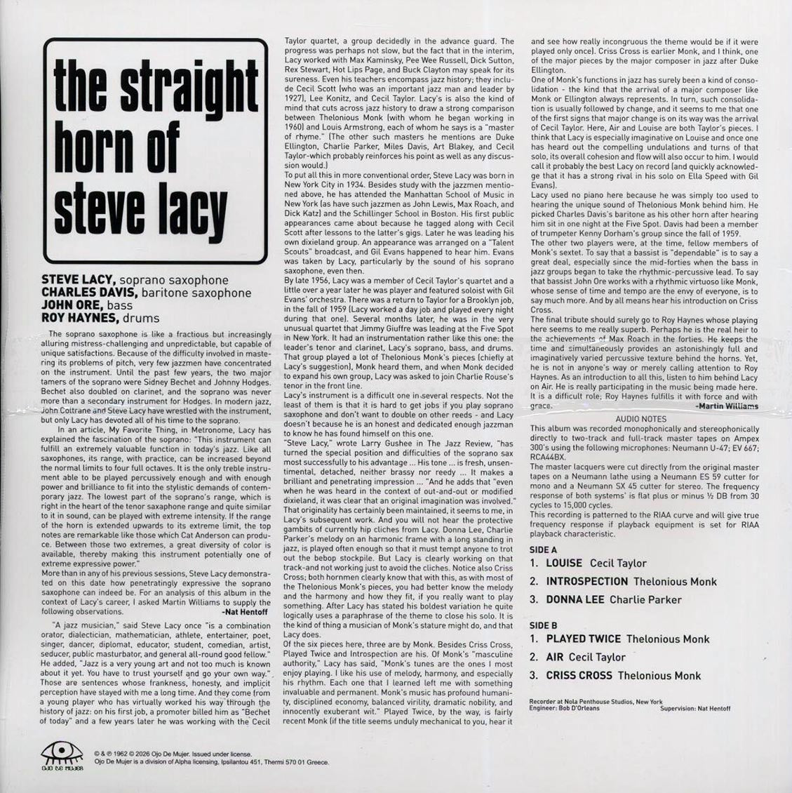 Steve Lacy - The Straight Horn Of Steve Lacy (green vinyl) [New Vinyl Record LP]