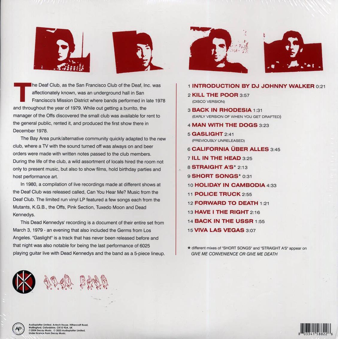 Dead Kennedys - Live At The Deaf Club (ltd. ed.) (red vinyl) [New Vinyl Record LP]