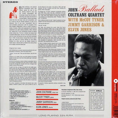 John Coltrane Quartet - Ballads (+4 bonus tracks) (ltd. ed.) (180g) (clear vinyl) [New Vinyl Record LP]
