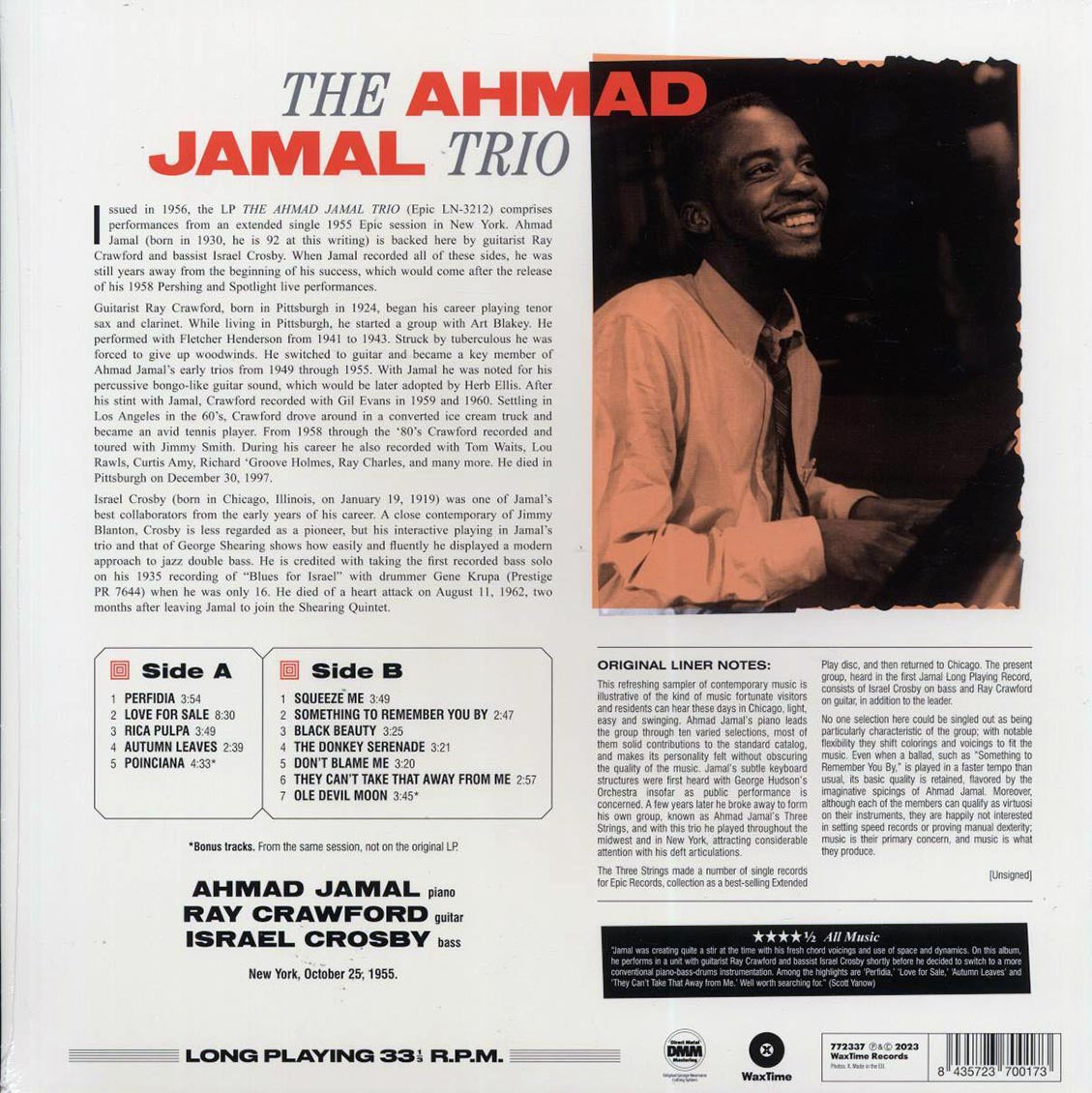 Ahmad Jamal Trio - The Ahmad Jamal Trio (+2 bonus tracks) (ltd. ed.) (180g) [New Vinyl Record LP]